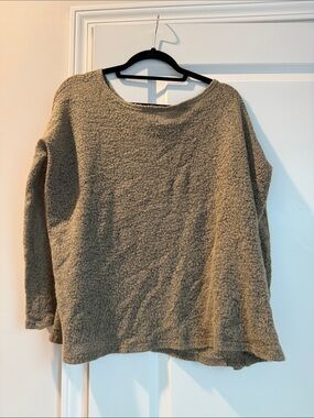 Cozy Oversized Boatneck Women's Sweater - Brown